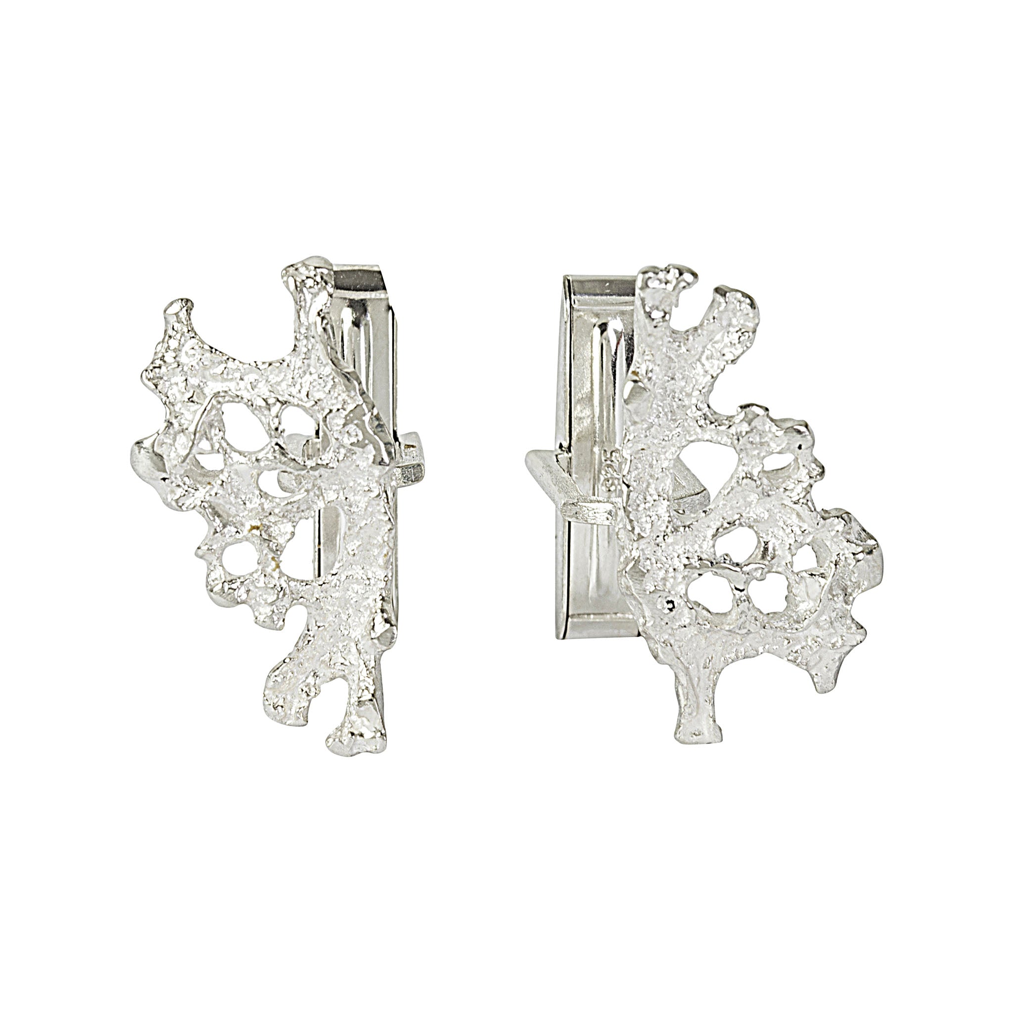 Decorative Lichen Cufflinks in Sterling Silver